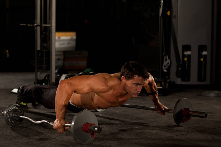 Bodyweight Flyes — end position, working the chest