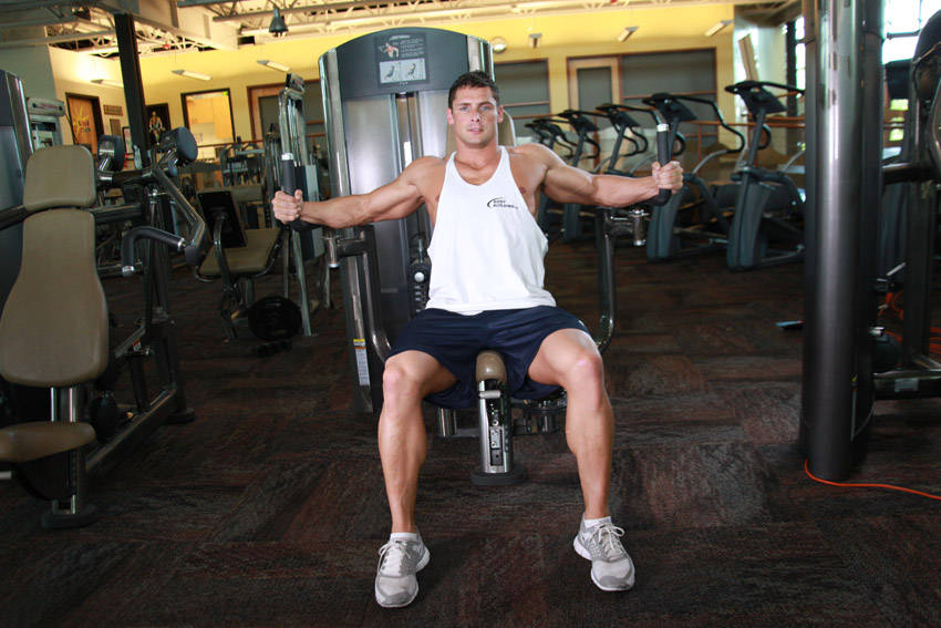 Butterfly — end position, working the chest