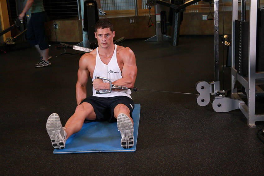 Cable Internal Rotation — end position, working the shoulders