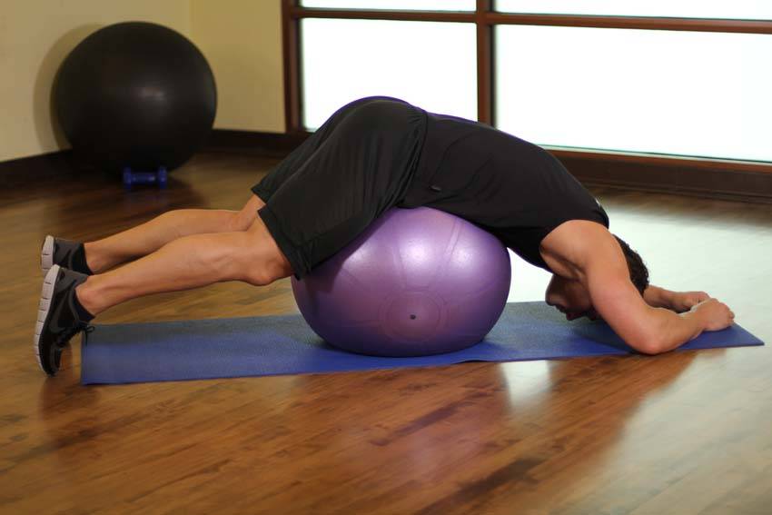 Downward Facing Balance — starting position, working the glutes