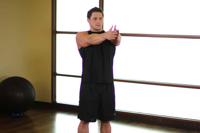 Dynamic Chest Stretch — starting position, working the chest