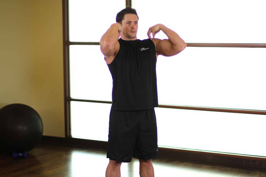 Elbow Circles — end position, working the shoulders