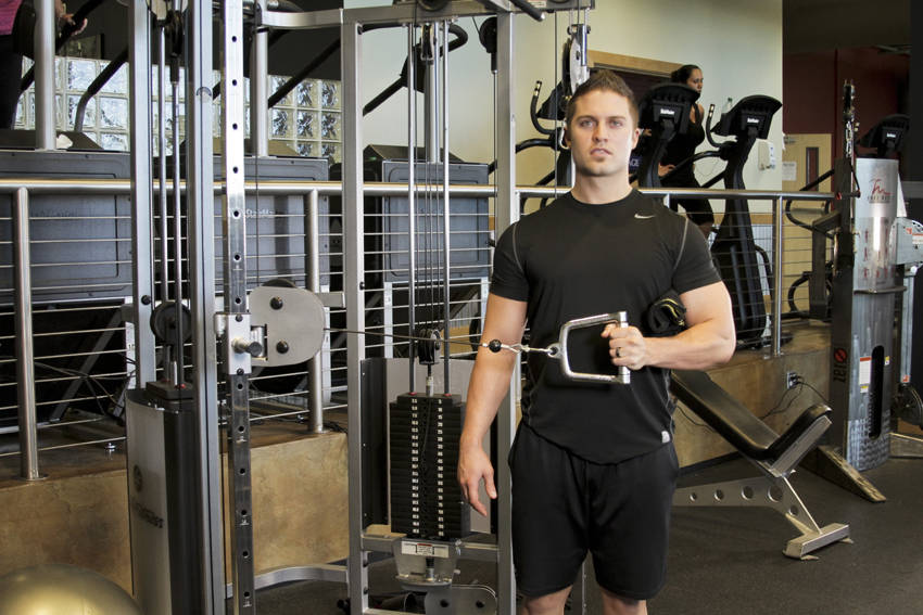 External Rotation with Cable — starting position, working the shoulders