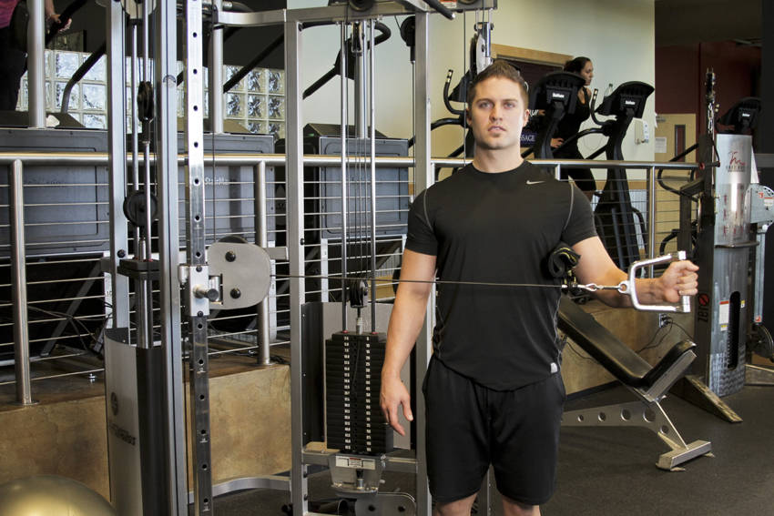 External Rotation with Cable — end position, working the shoulders