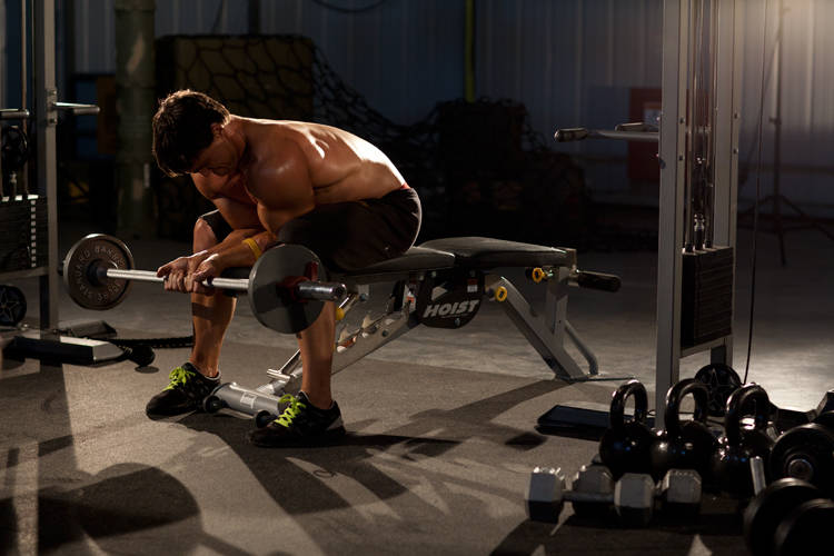 Finger Curls — end position, working the forearms