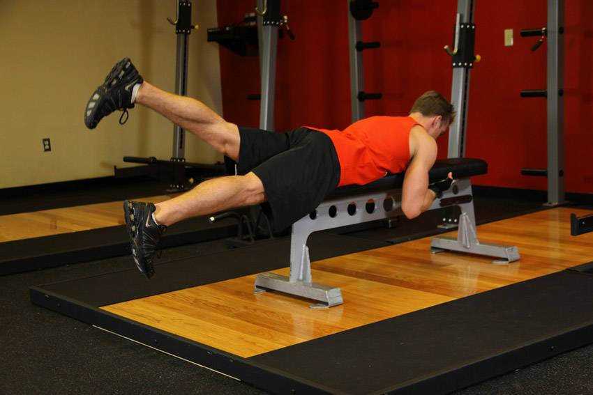 Flutter Kicks — starting position, working the glutes