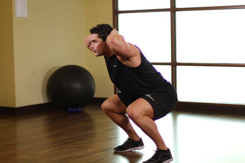 Frog Hops — starting position, working the quads