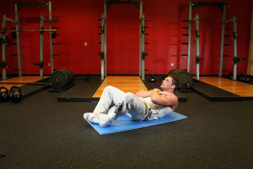 Frog Sit-Ups — end position, working the abs