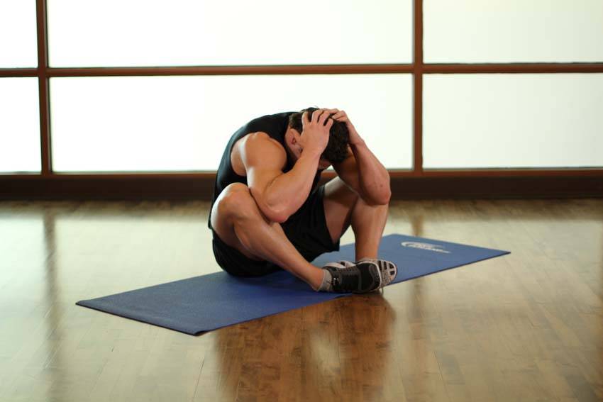 Groin and Back Stretch — end position, working the adductors