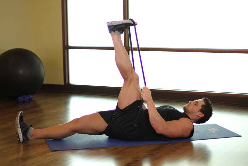Hamstring Stretch — end position, working the hamstrings