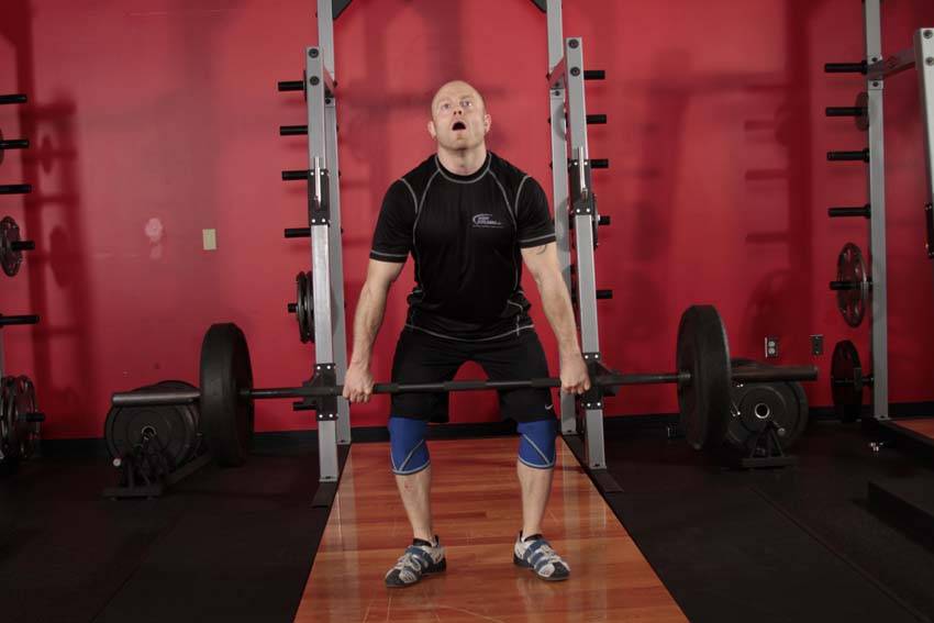 Hang Clean — end position, working the quads