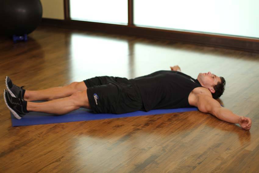Knee Across The Body — starting position, working the glutes
