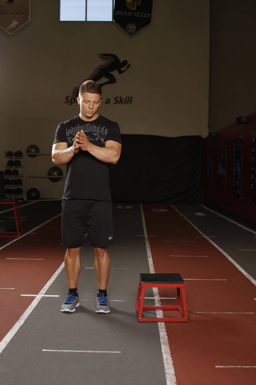 Lateral Box Jump — starting position, working the adductors