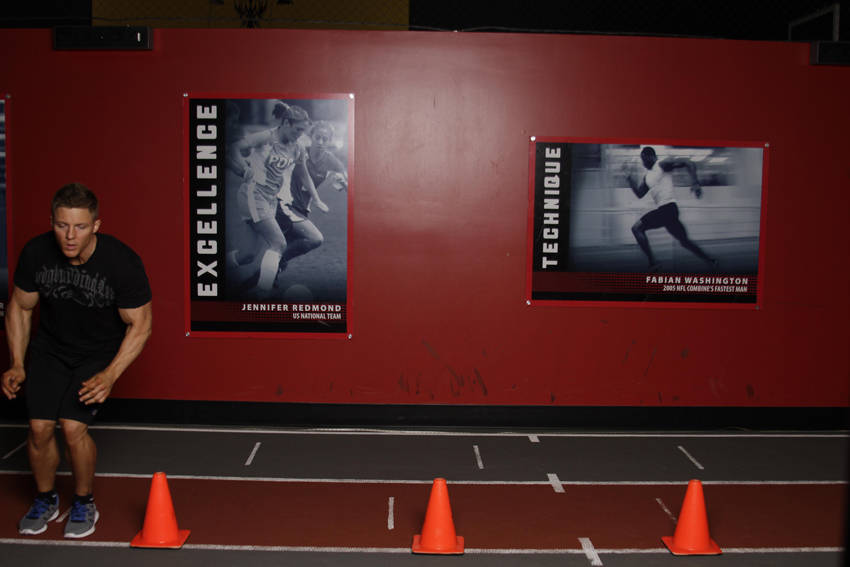 Lateral Cone Hops — starting position, working the adductors