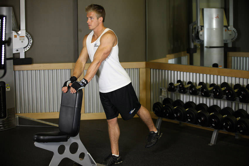 Leg Lift — end position, working the glutes