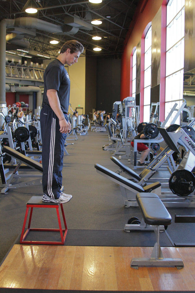 Linear Depth Jump — starting position, working the quads