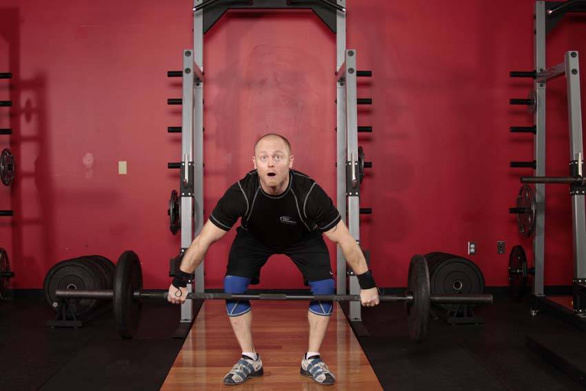Muscle Snatch — starting position, working the hamstrings