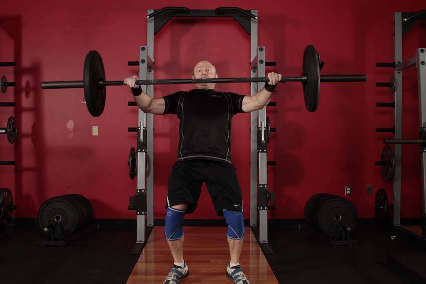 Muscle Snatch — end position, working the hamstrings
