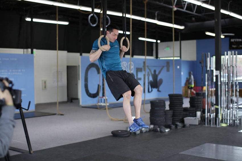 Muscle Up — end position, working the lats