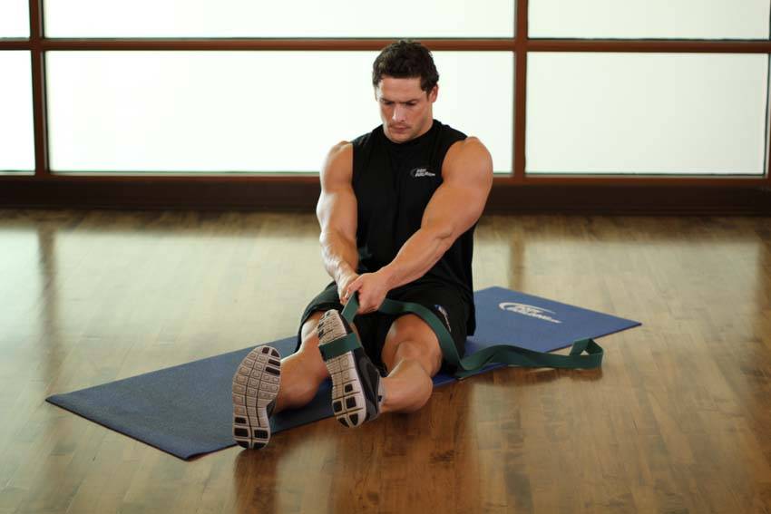 Peroneals Stretch — end position, working the calves