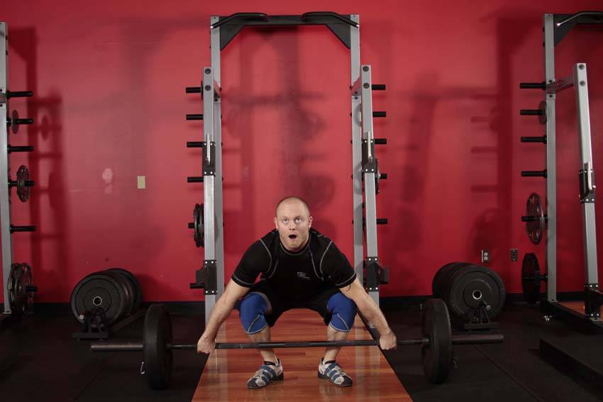 Power Snatch — starting position, working the hamstrings