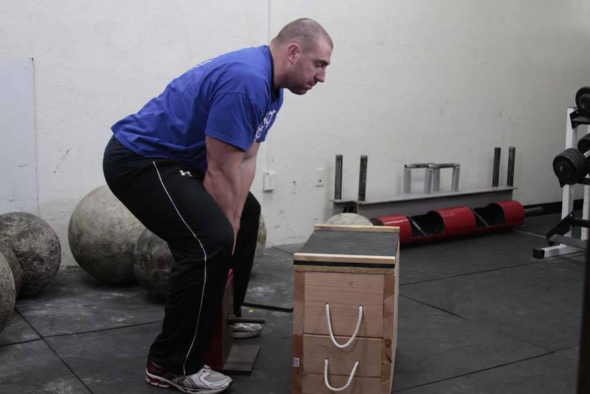 Power Stairs — starting position, working the hamstrings