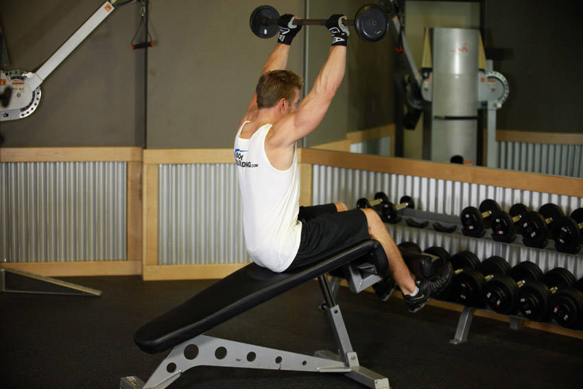 Press Sit-Up — end position, working the abs