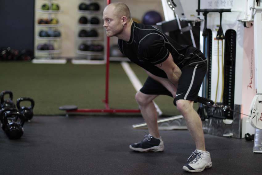 Pull Through — starting position, working the glutes