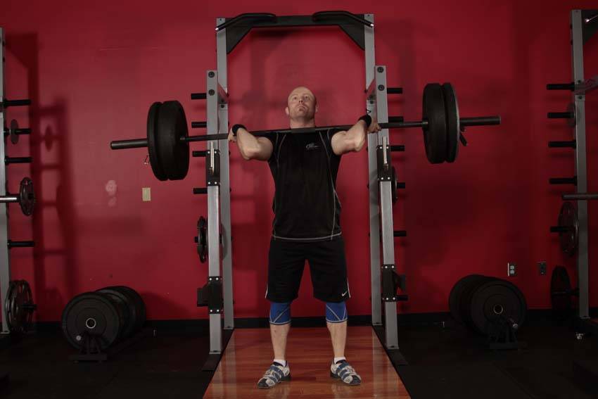 Push Press — starting position, working the shoulders