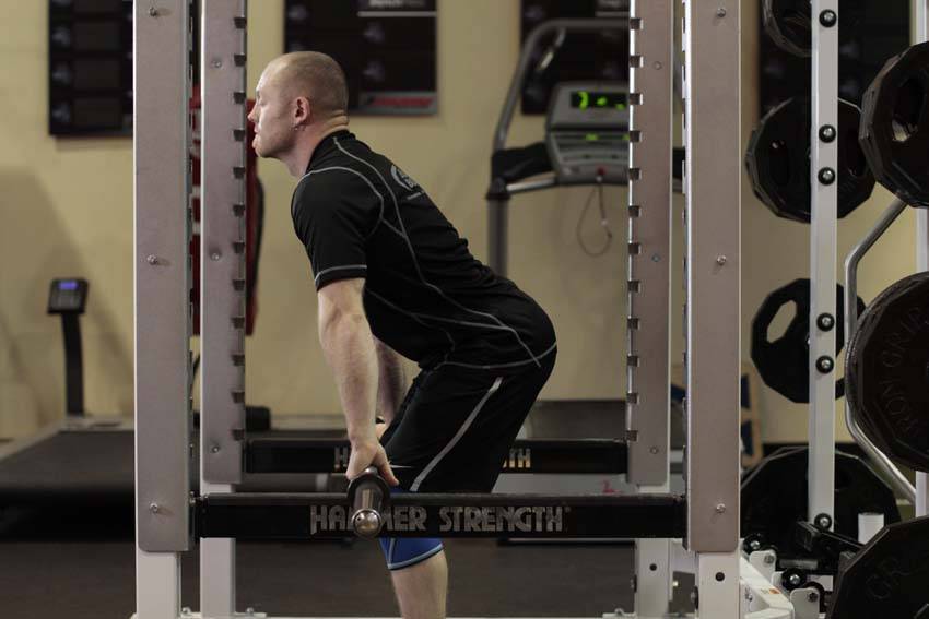 Rack Pulls — starting position, working the lower back