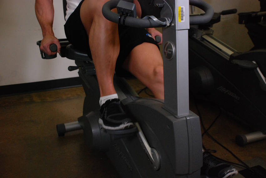 Recumbent Bike — end position, working the quads