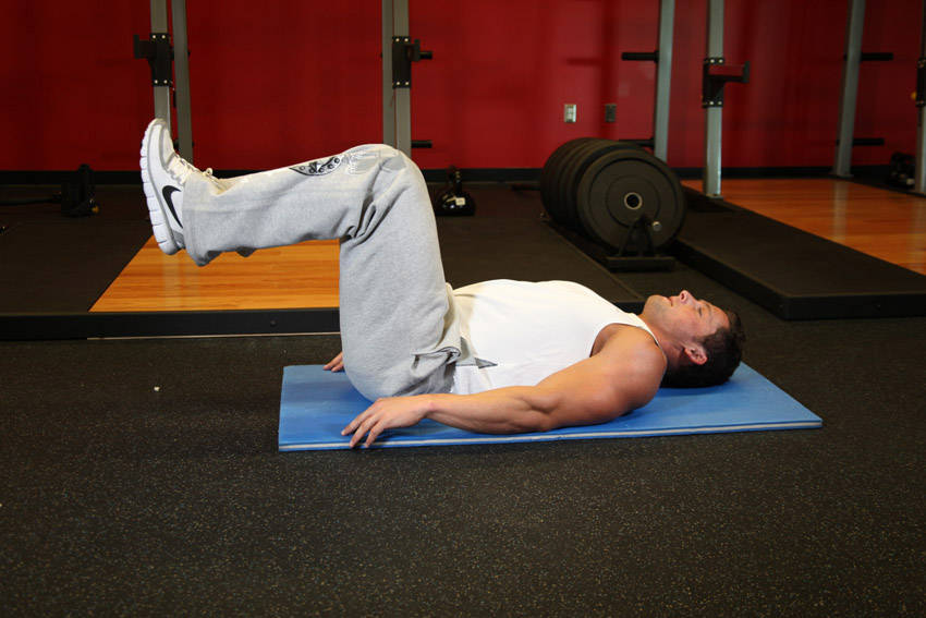 Reverse Crunch — starting position, working the abs