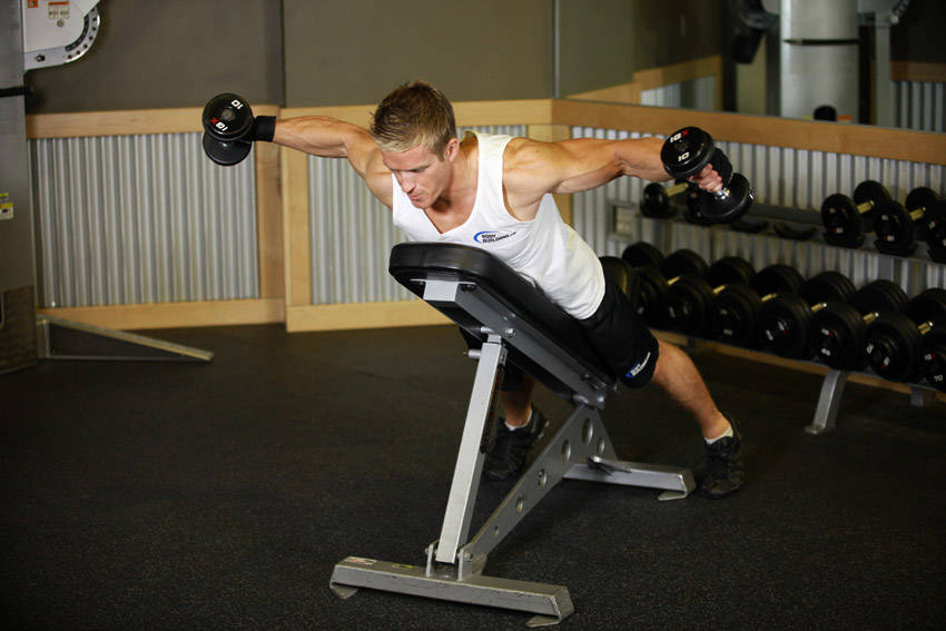 Reverse Flyes — end position, working the shoulders
