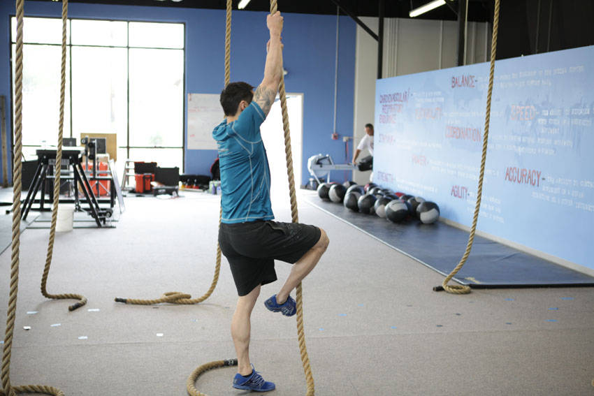 Rope Climb — starting position, working the lats
