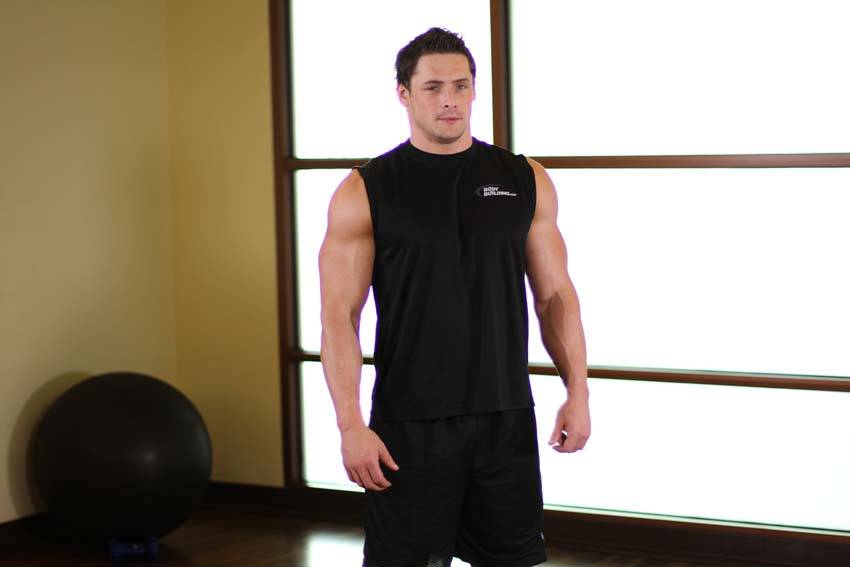 Shoulder Stretch — starting position, working the shoulders