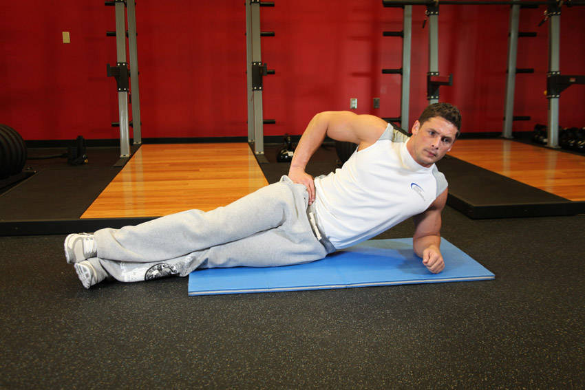 Side Bridge — starting position, working the abs