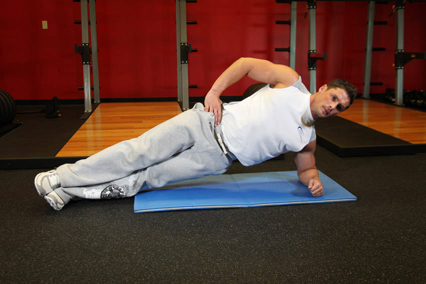 Side Bridge — end position, working the abs