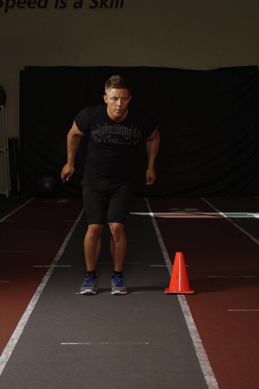 Side Hop-Sprint — end position, working the quads
