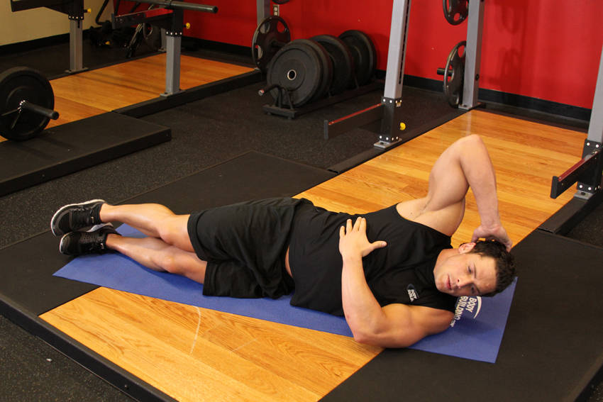 Side Jackknife — starting position, working the abs