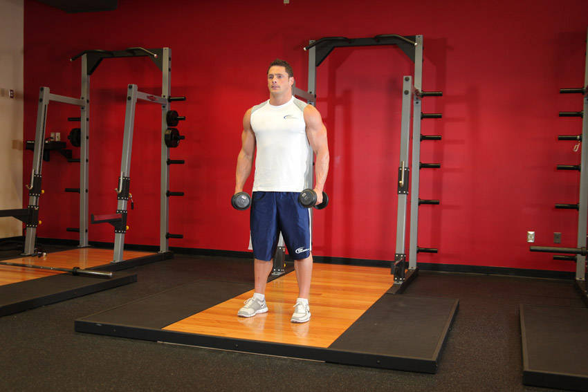 Side Lateral Raise — starting position, working the shoulders