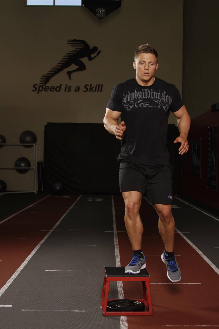 Side to Side Box Shuffle — end position, working the quads