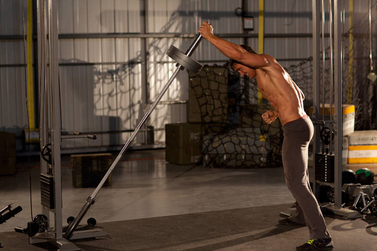 Single-Arm Linear Jammer — end position, working the shoulders