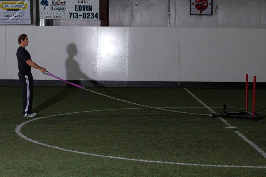 Sled Reverse Flye — starting position, working the shoulders