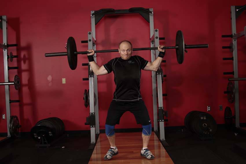 Snatch Balance — end position, working the quads