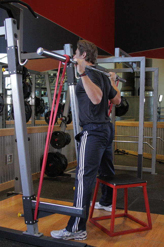 Speed Box Squat — starting position, working the quads
