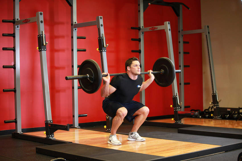 Speed Squats — starting position, working the quads