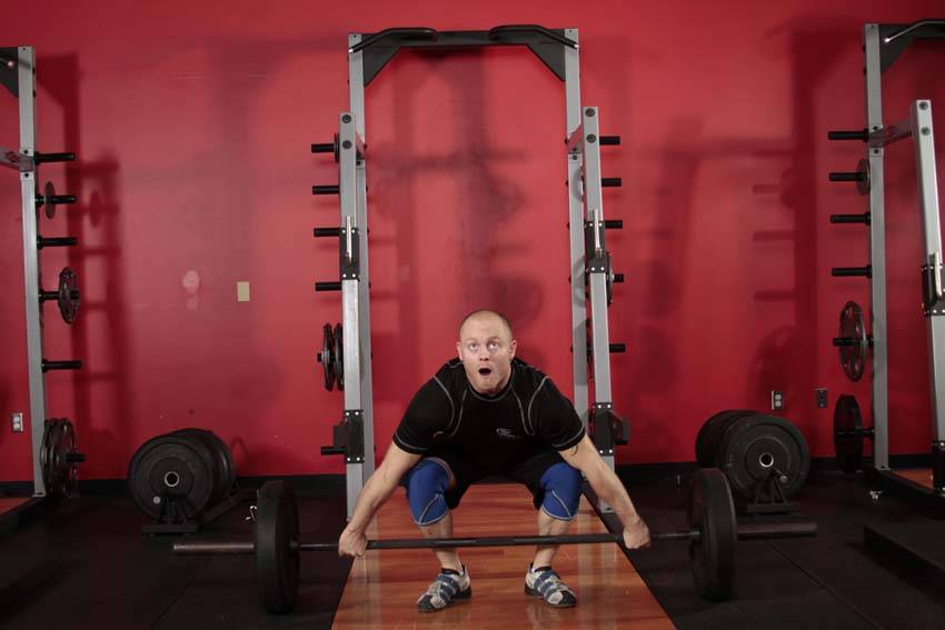 Split Snatch — starting position, working the hamstrings