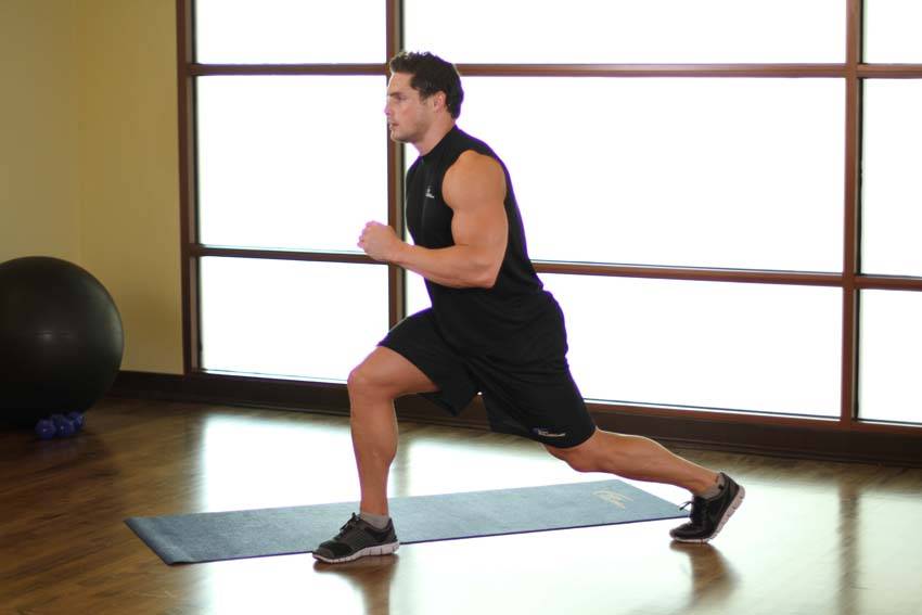 Split Squats — starting position, working the hamstrings
