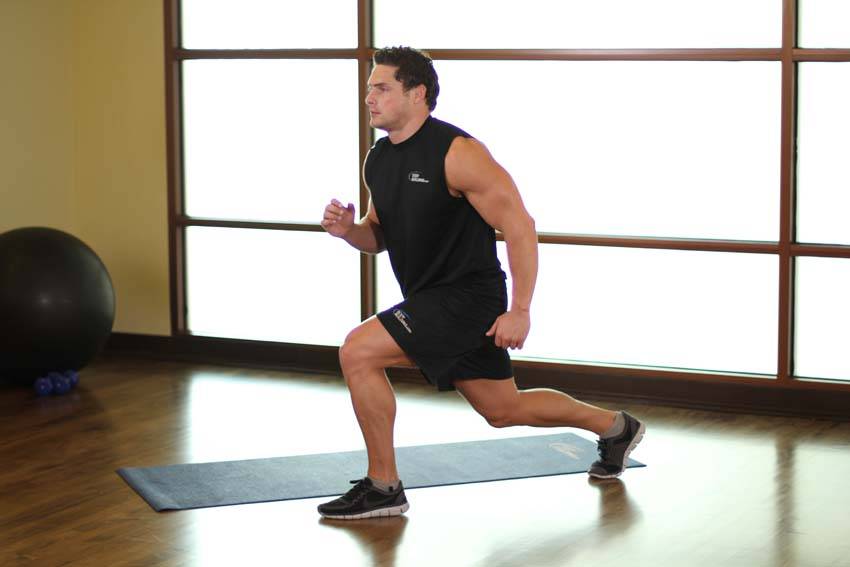 Split Squats — end position, working the hamstrings