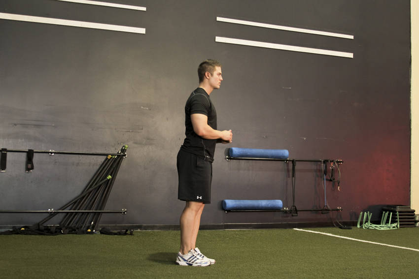 Standing Hip Circles — starting position, working the abductors